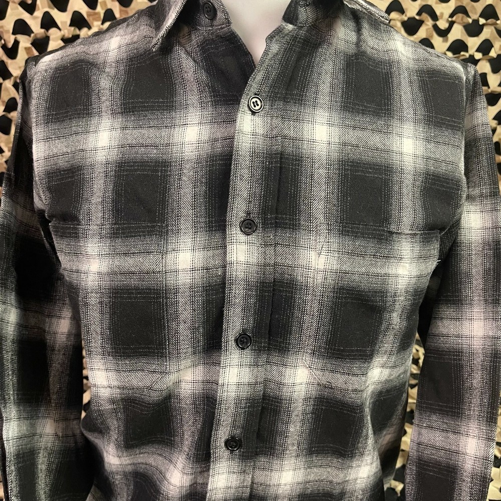 NEW HK Army Collide Button Up Flannel - Black - Medium
