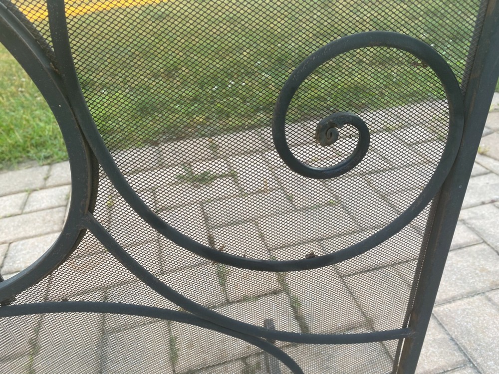 Antique Wrought Iron Fireplace Screen