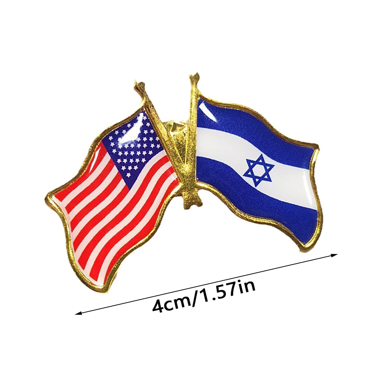 Pack of 10 SUPPORT ISRAEL and USA Crossed Friendship Flag Lapel Pin