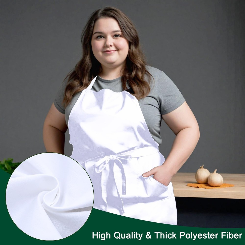 2 Pack Plus Size Chef Apron, Large Adjustable Aprons with Pockets for Men Wom...