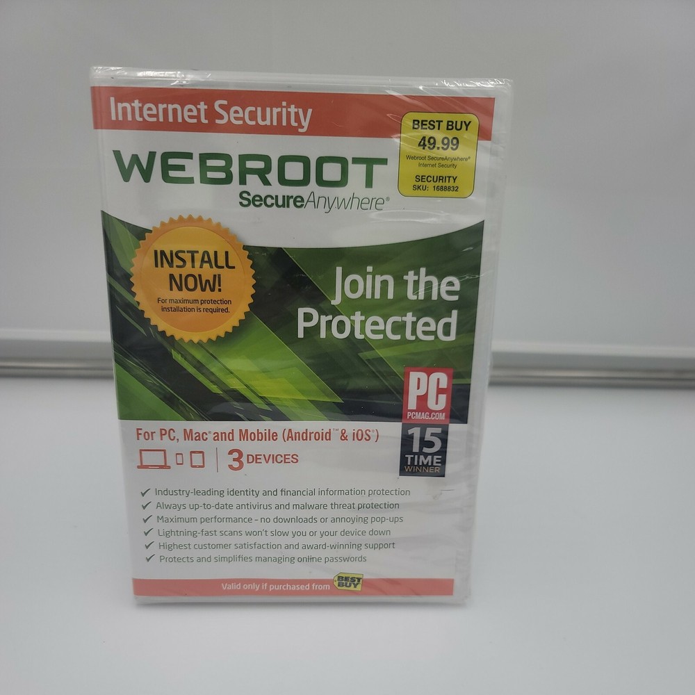 Webroot Secure Anywhere Internet Security Plus (3 Devices) Windows 8