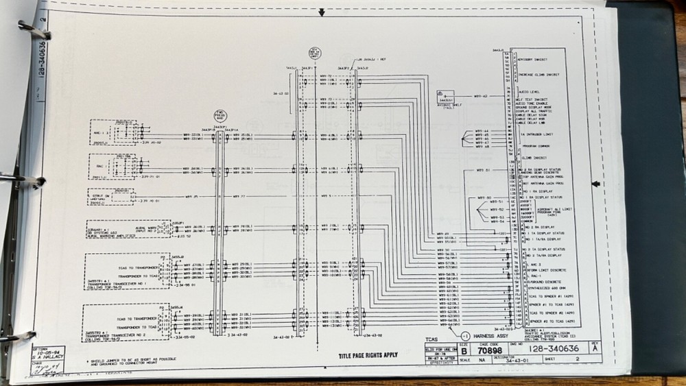 Aircraft Beechjet 400A Avionics wiring diagram, Beech Jet, Raytheon, Master List
