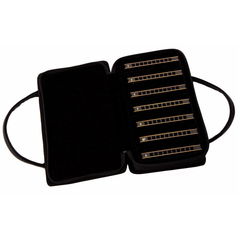 Fender Blues DeVille 10-Hole Harmonica 7-Pack w/Case, Keys C, G, A, D, F, E, Bb