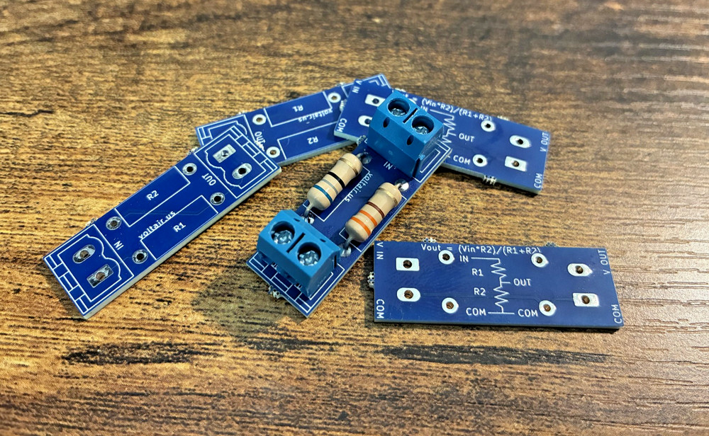 Inline Resistor Divider PCB With Screw Terminals