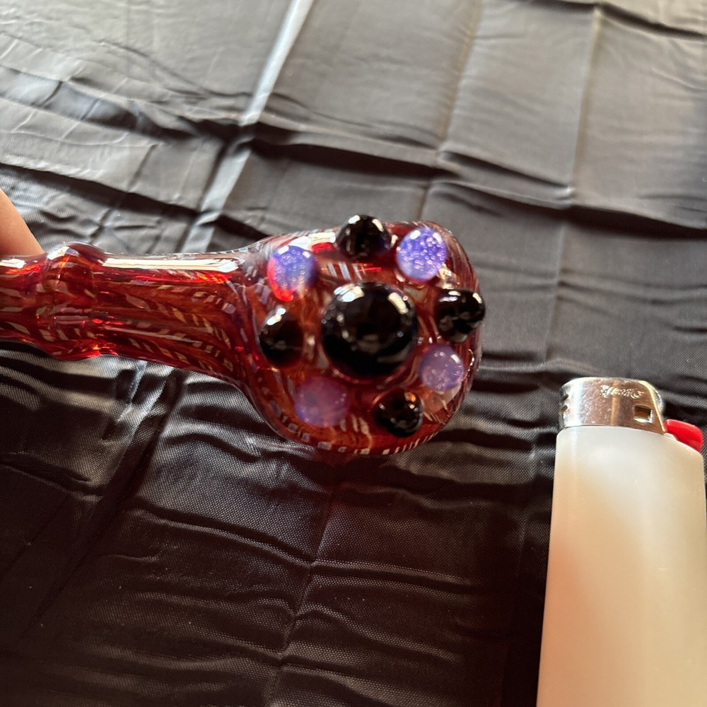 Handmade Glass Pipe Deep Ruby