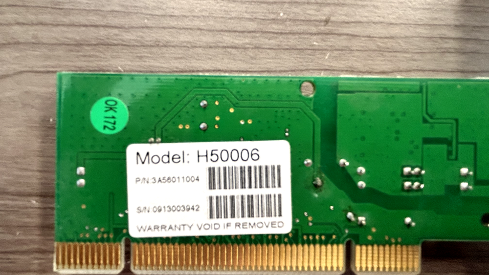 Agere Modem Card PCI Model H50006 3A56011004