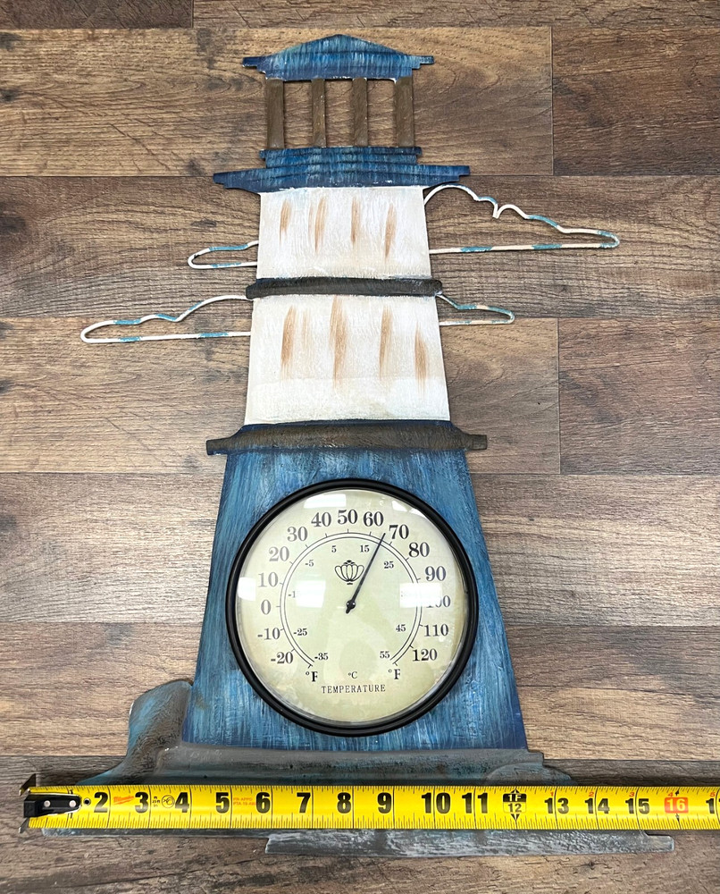 Lighthouse Metal Wall Thermometer 21" x 16"