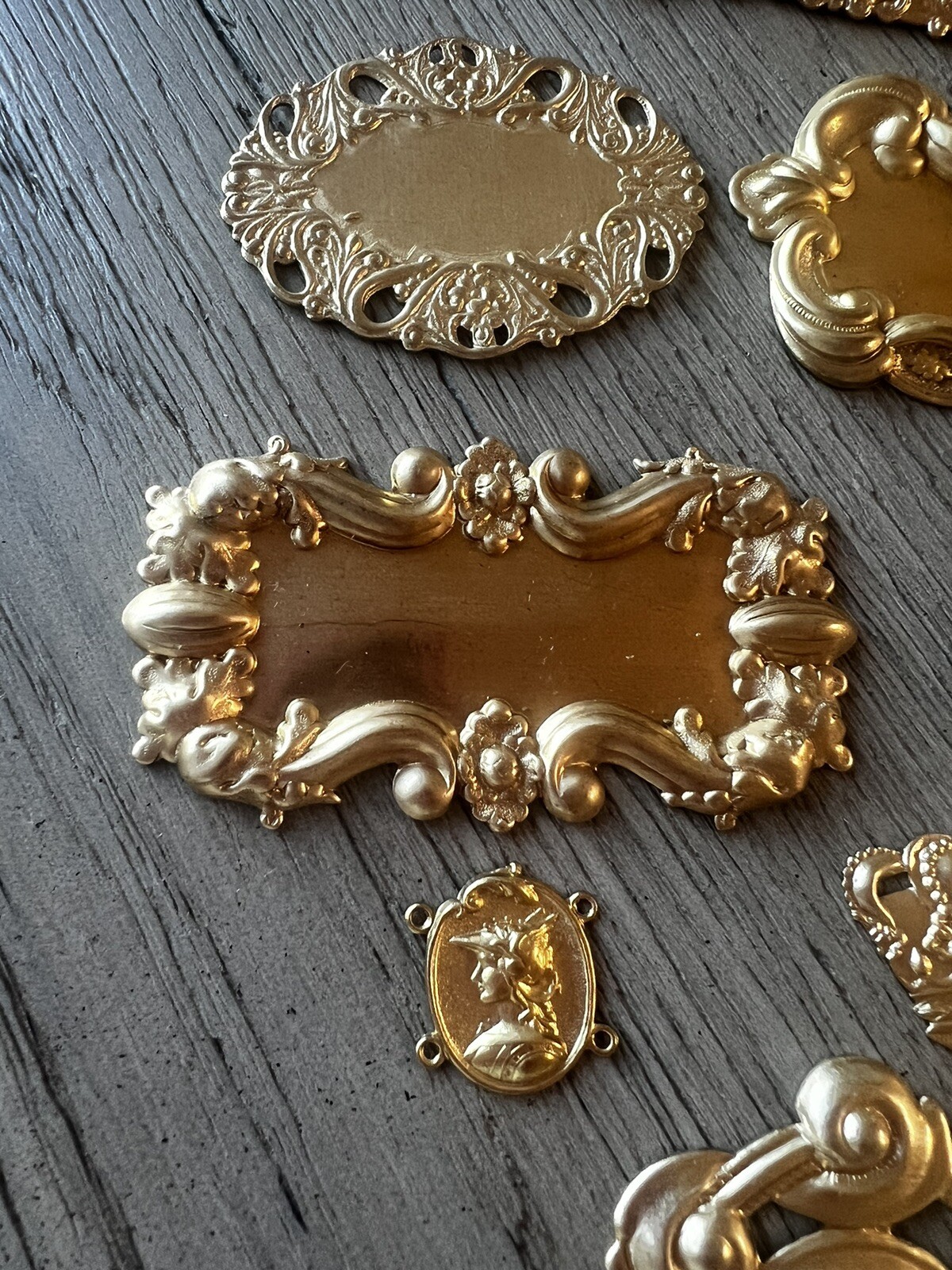 Victorian Metal Stampings/Brass Findings Assorted Lot