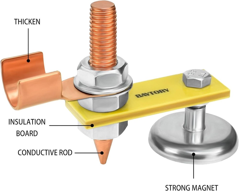 Versatile Magnetic Ground Clamp - Lightweight Welding Magnet with Stability