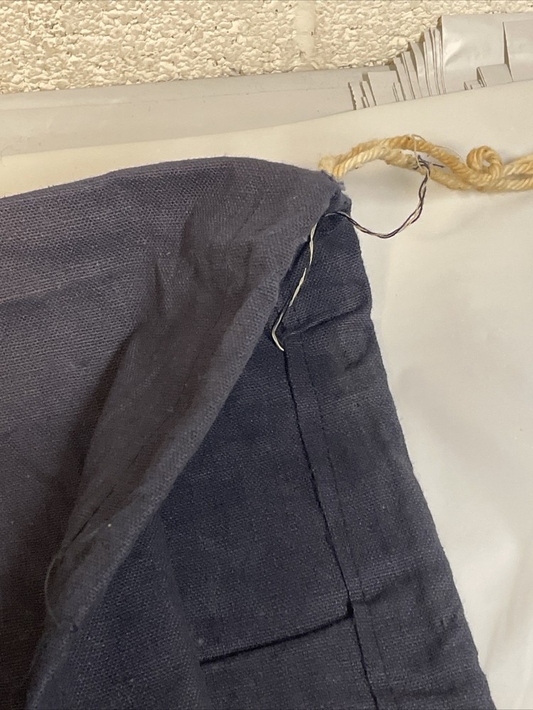 WW2 US Navy Blue Denim Barracks Laundry Drawstring Bag Sack USN 1940’s