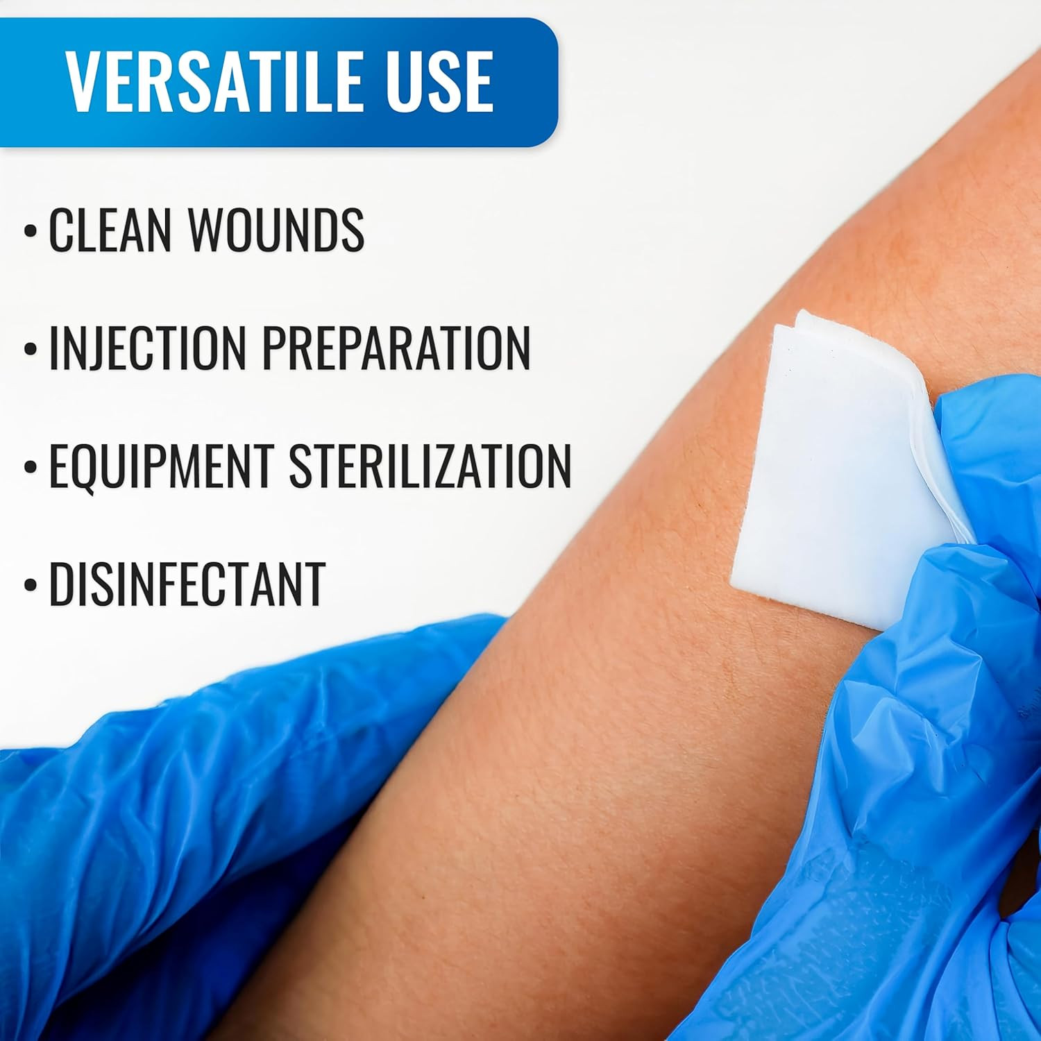 Alcohol Prep Pads, 500 Count (5 Boxes of 100), Medical Grade Large 70% Isopropyl