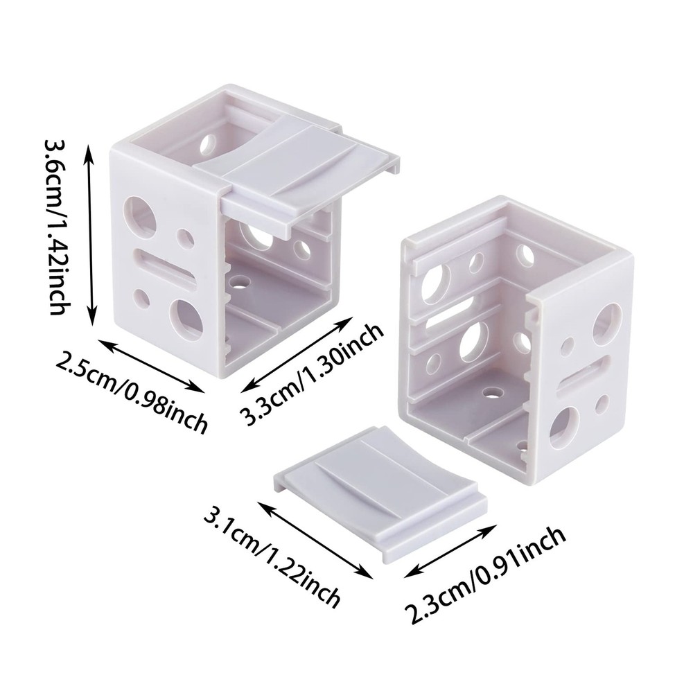 ONLYFU 12 Pack 1 inch Blind Brackets, Vertical Bracket Box Small, White