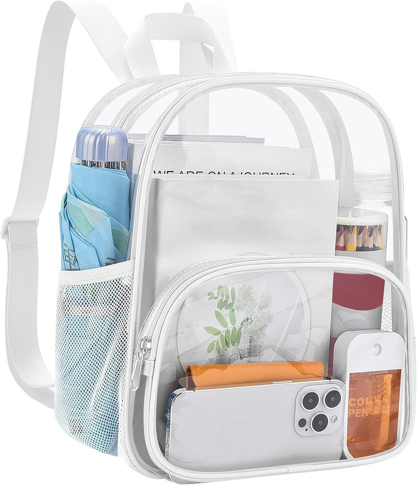 USPECLARE Clear Backpack for Stadium Events Small Medium, White