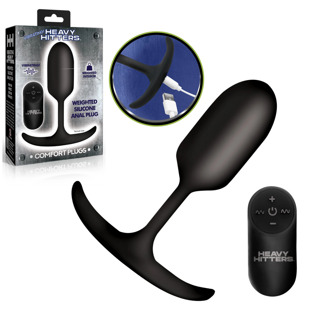 Vibrating Weighted Silicone Anal Plug Remote Control Probe Rechargeable Medium