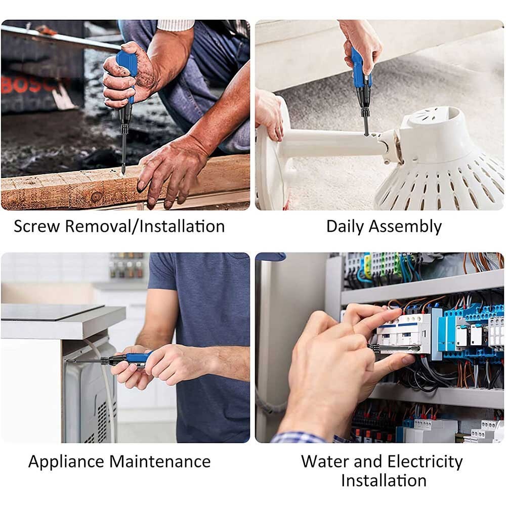 Rechargeable Cordless Electric Screwdriver Set LEDLight Mini Power Tool + BitsUK