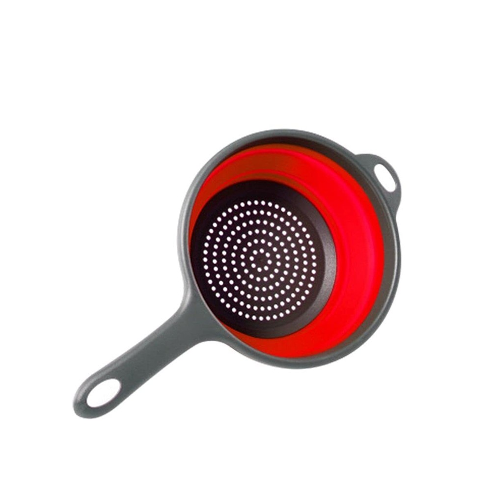 Foldable Space-Saving Silicone Colander Strainer Colander Dish Drainer Draini...