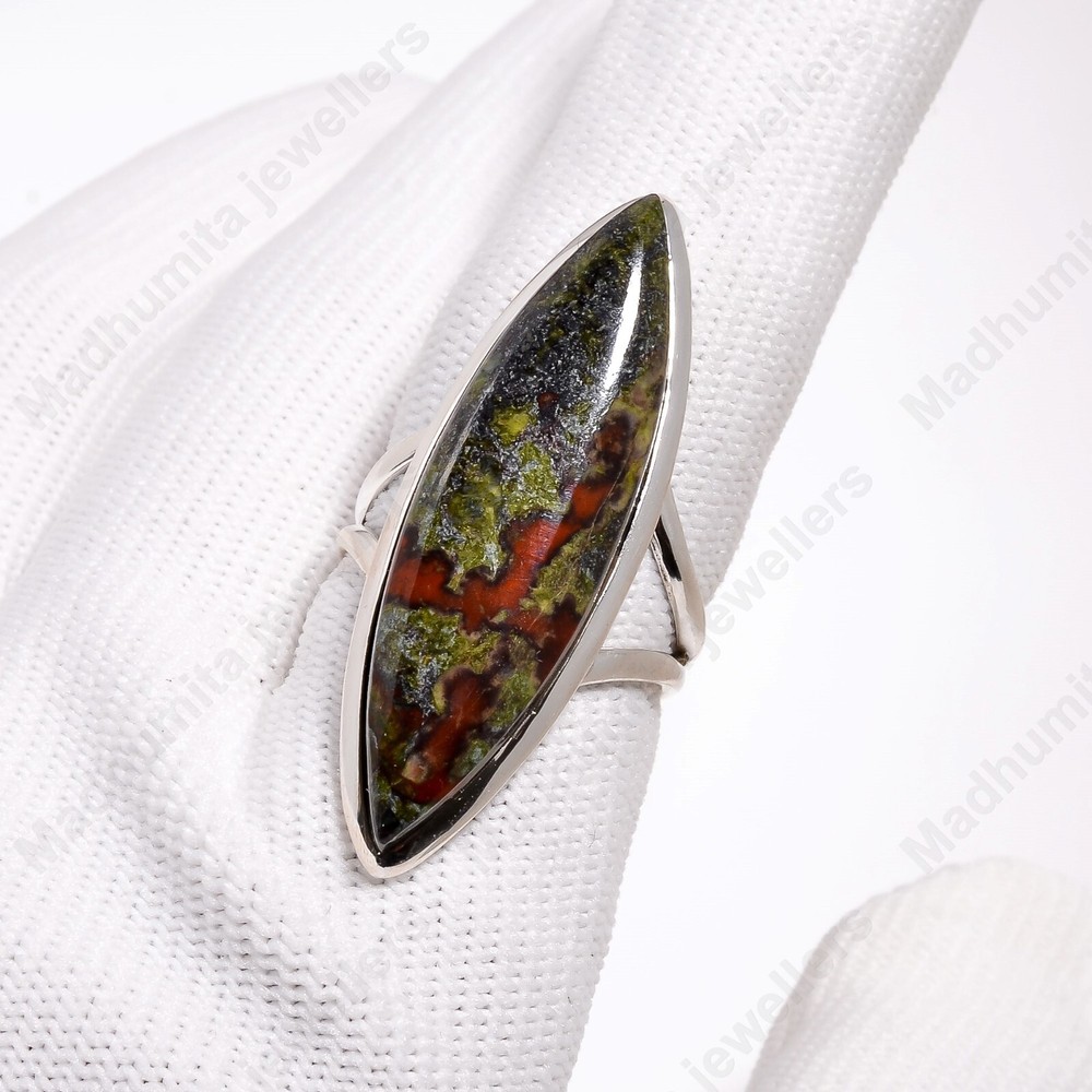 Dragon Blood Jasper Ring 925 Sterling Silver Band& Statement Ring Handmade Ring