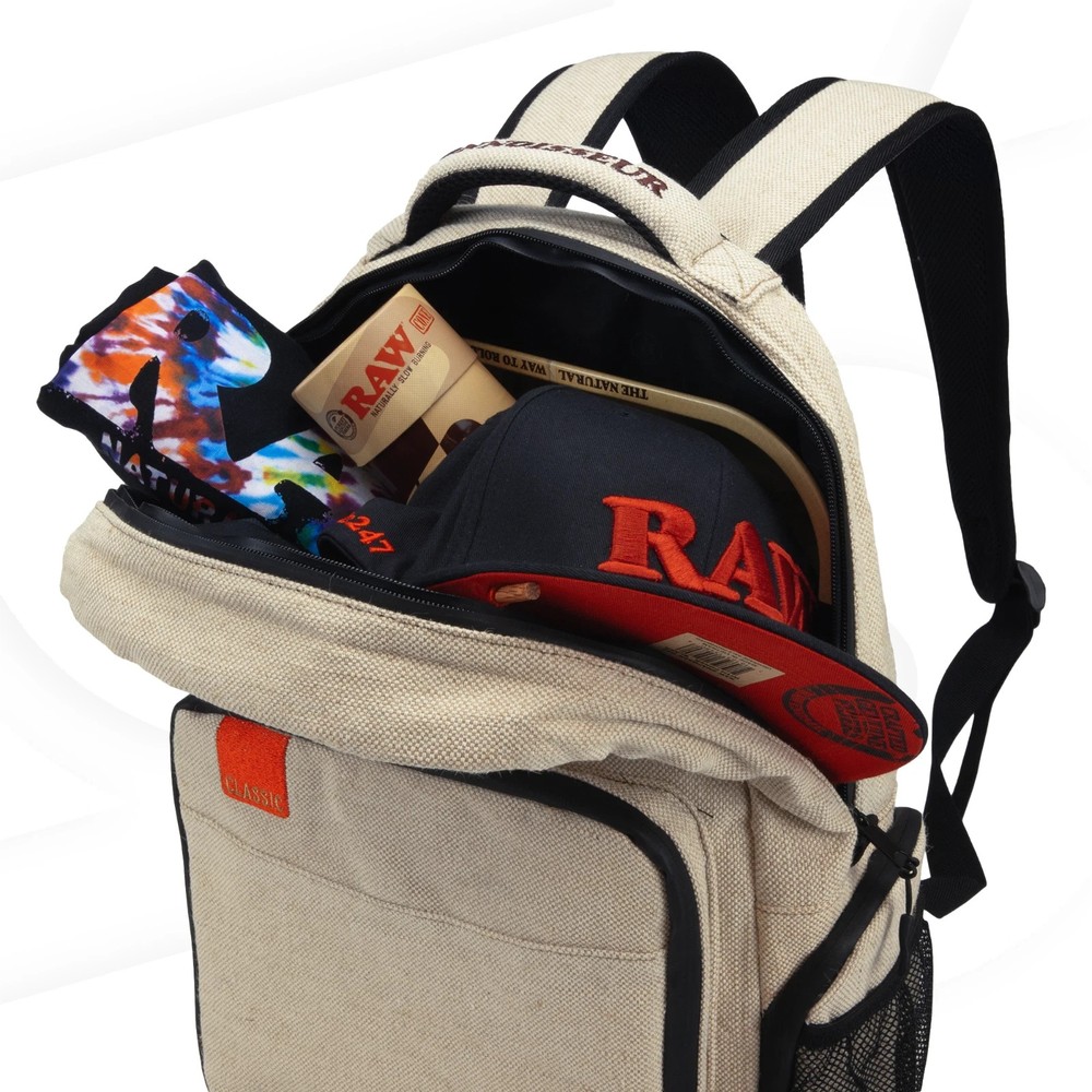 RAW Backpack Natural Rolling Papers Burlap Bag