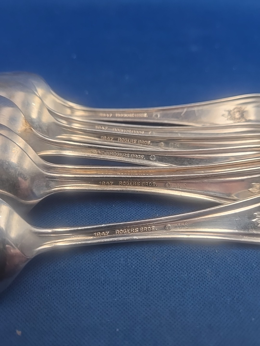 Lot of 8 International / 1847 Rogers Old Colony Silverplate Teaspoons 5 7/8"