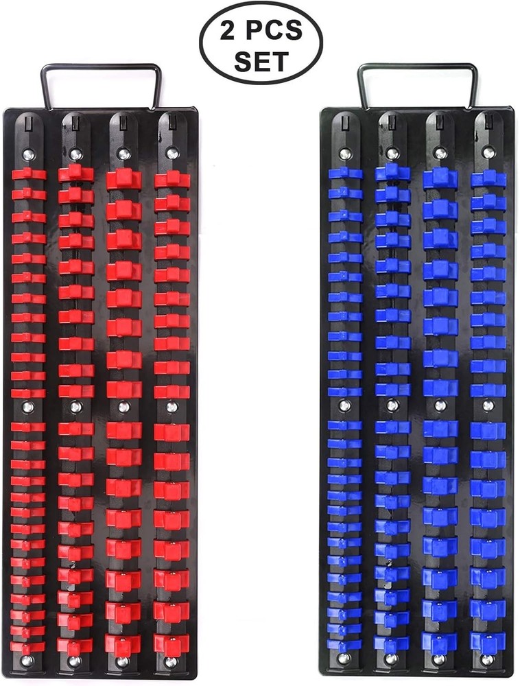 Heavy Duty Socket Holder, 2 Pcs, Black Rails