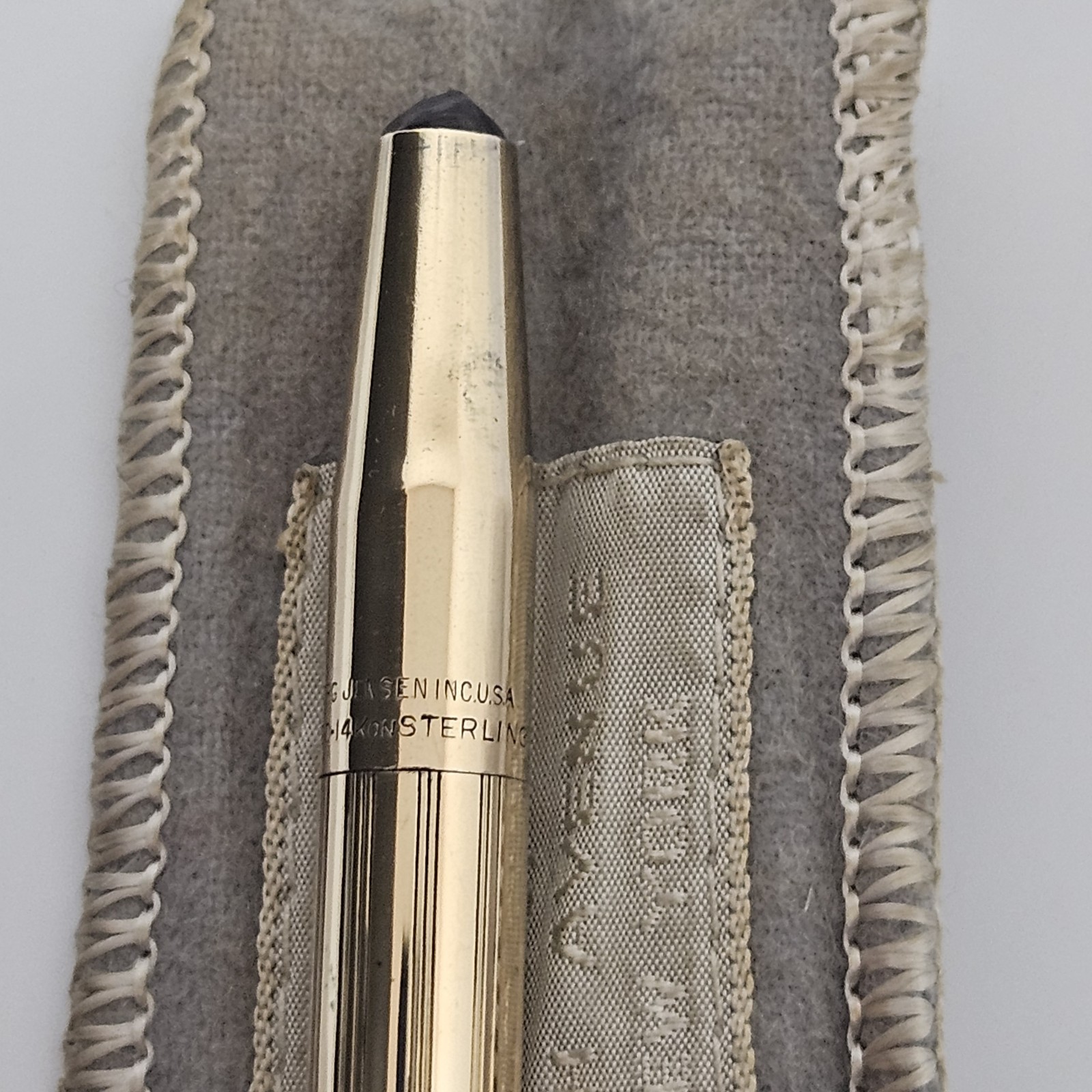 Genuine Georg Jensen 14k Gold Filled Over Sterling Vtg. Charcoal Artist's Pencil