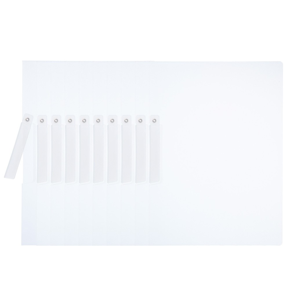 10 Pcs Report Folder Cover with Swing Clip, White