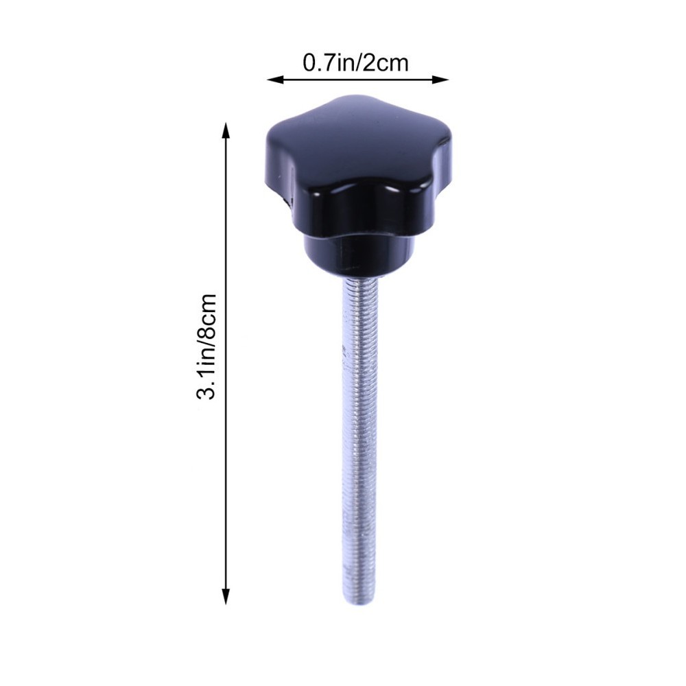 10 PCS M5x60 Hole Five Star Screw Grips Clamping Knobs (Black)