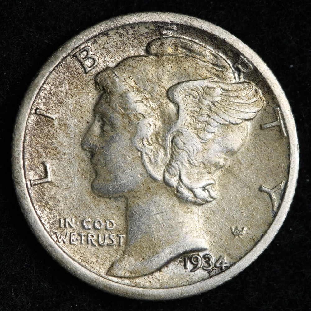 1934 Mercury Silver Dime CHOICE AU E265 ADP