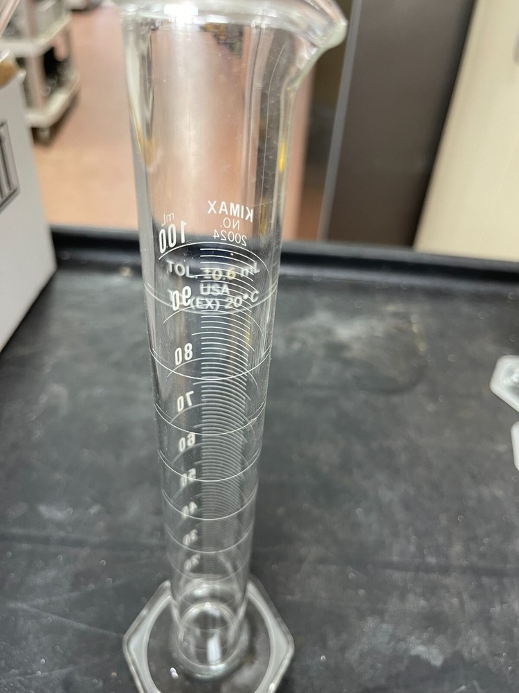 KIMAX 100ml Glass Graduated Cylinders Lab Testing 20024