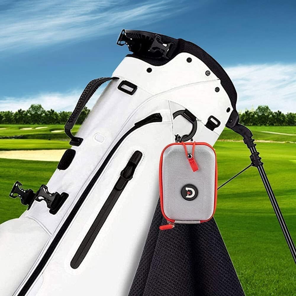 Golf Rangefinder Hard Shell Case Compatible with 5.59*3.7*2.5inch, Silver-Red