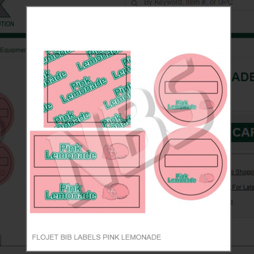 FLOJET BIB LABELS PINK LEMONADE # CP051456E