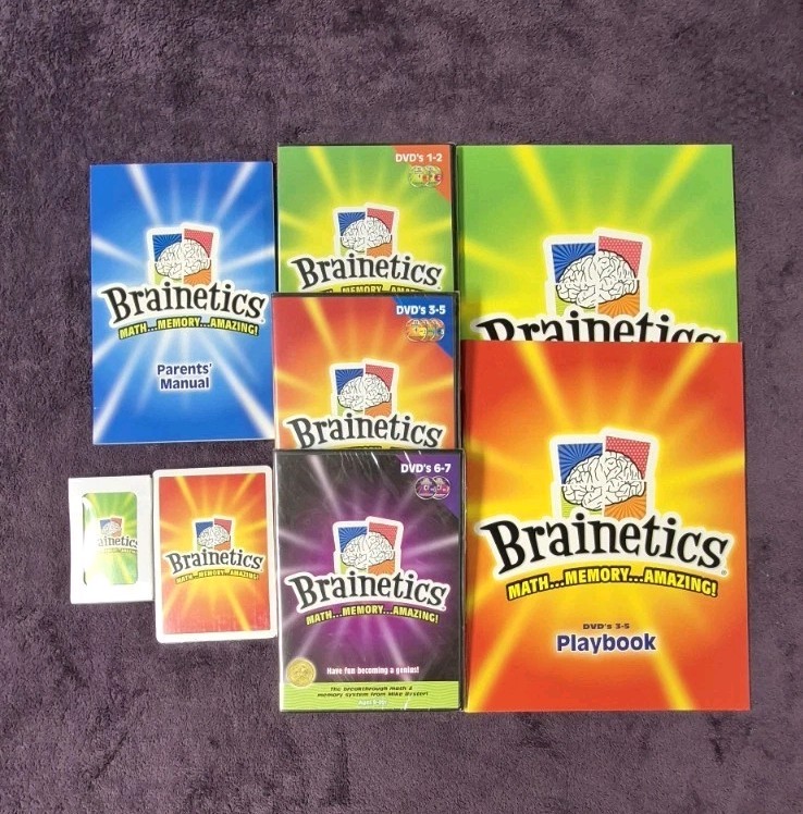 New Brainetics Math Memory System Complete Set Parts 1&2 Dvd's 1-5 Unopened
