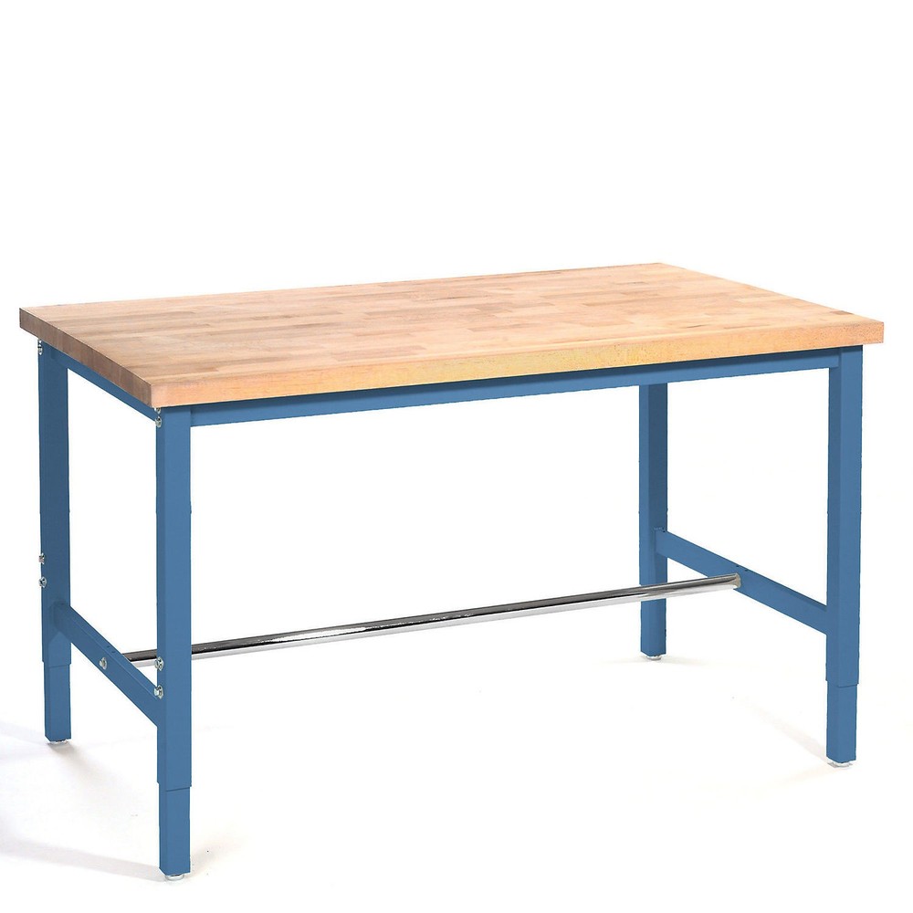 Production Workbench - Maple Butcher Block Square Edge - Blue 60"W x 24"D