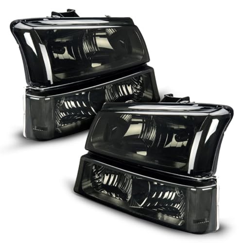 Headlight Assembly Compatible with 2003 Clear-Chrome/ for 03-06 Silverado 1500