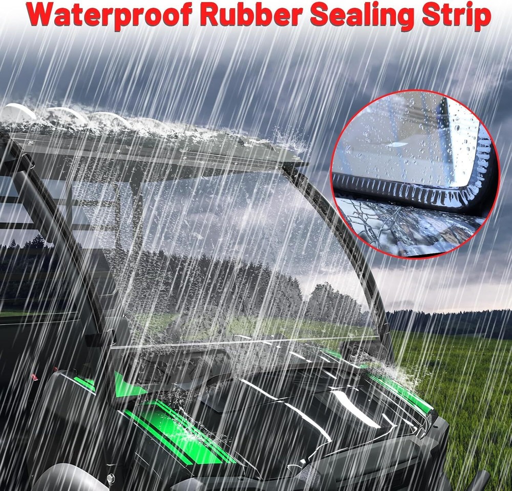 Full Mule Windshield Front Vented Windshield for 2017+ Kawasaki Mule SX SE XC