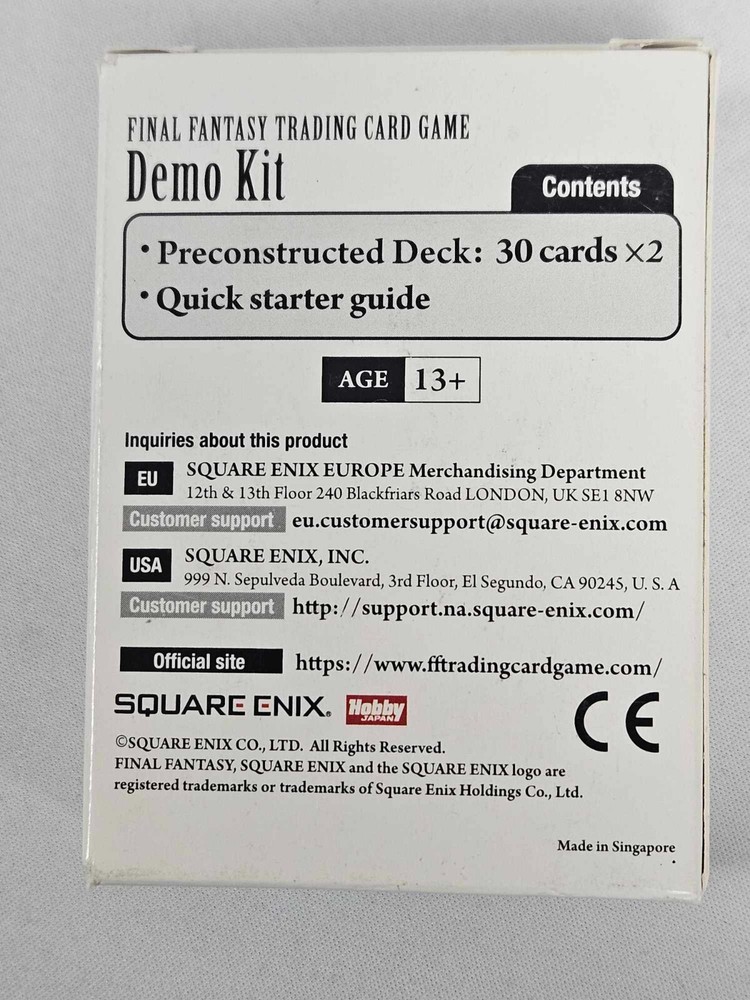 Final Fantasy TCG Demo Kit - Cloud & Lightning- Free Shipping!