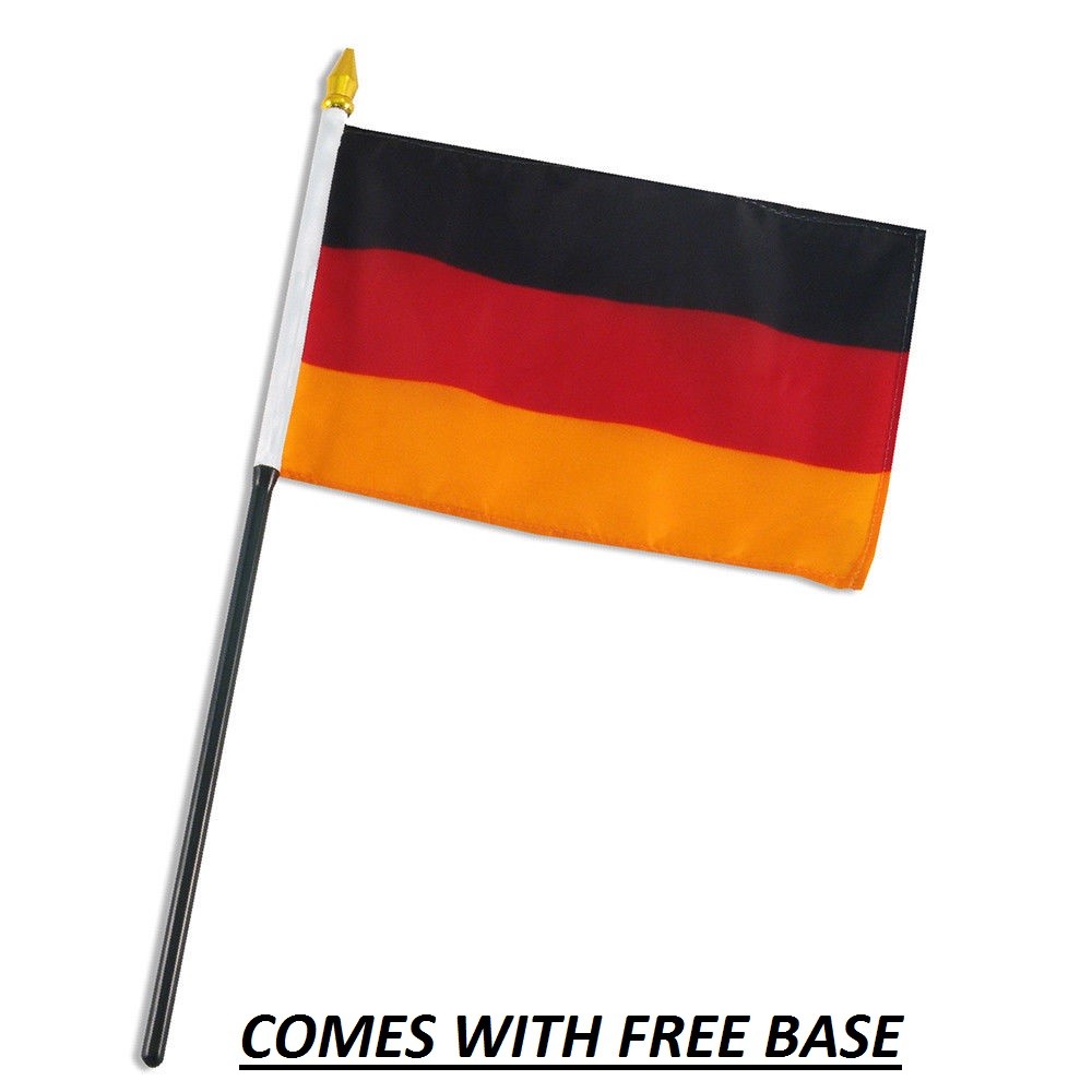 GERMANY  FLAG DESK SET WITH BASE 4x6 INCHES - TABLE STICK FLAG