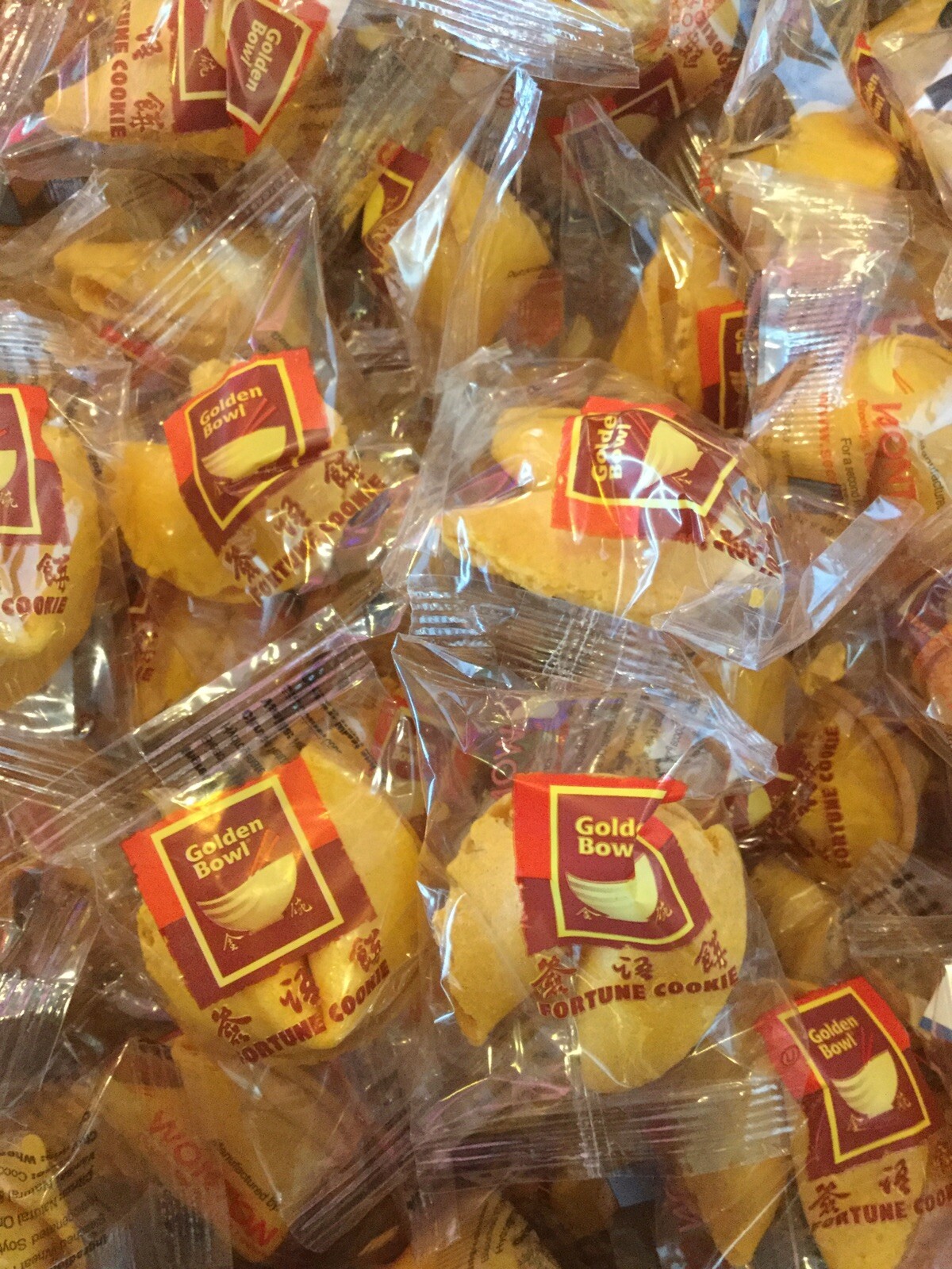 Golden Bowl Fortune Cookies 10-300 pcs Individually Wrapped "Free Shipping"