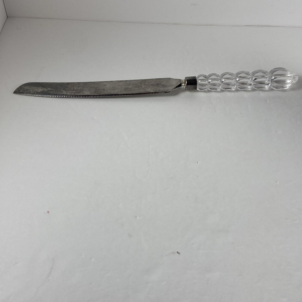 Vnt Mikasa Rousseau Silver & Crystal Pie Server Cake Server/Cake Knife