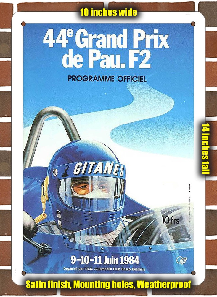 Metal Sign - 1984 Pau Racing Program - 10x14 inches