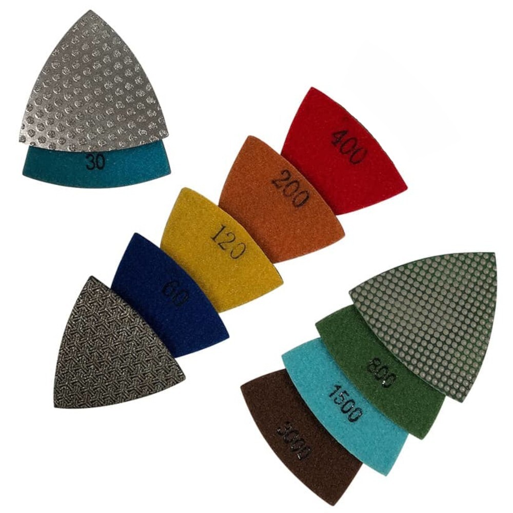 3" Triangular Diamond Grinding/Polishing Pads for Oscillating Tools