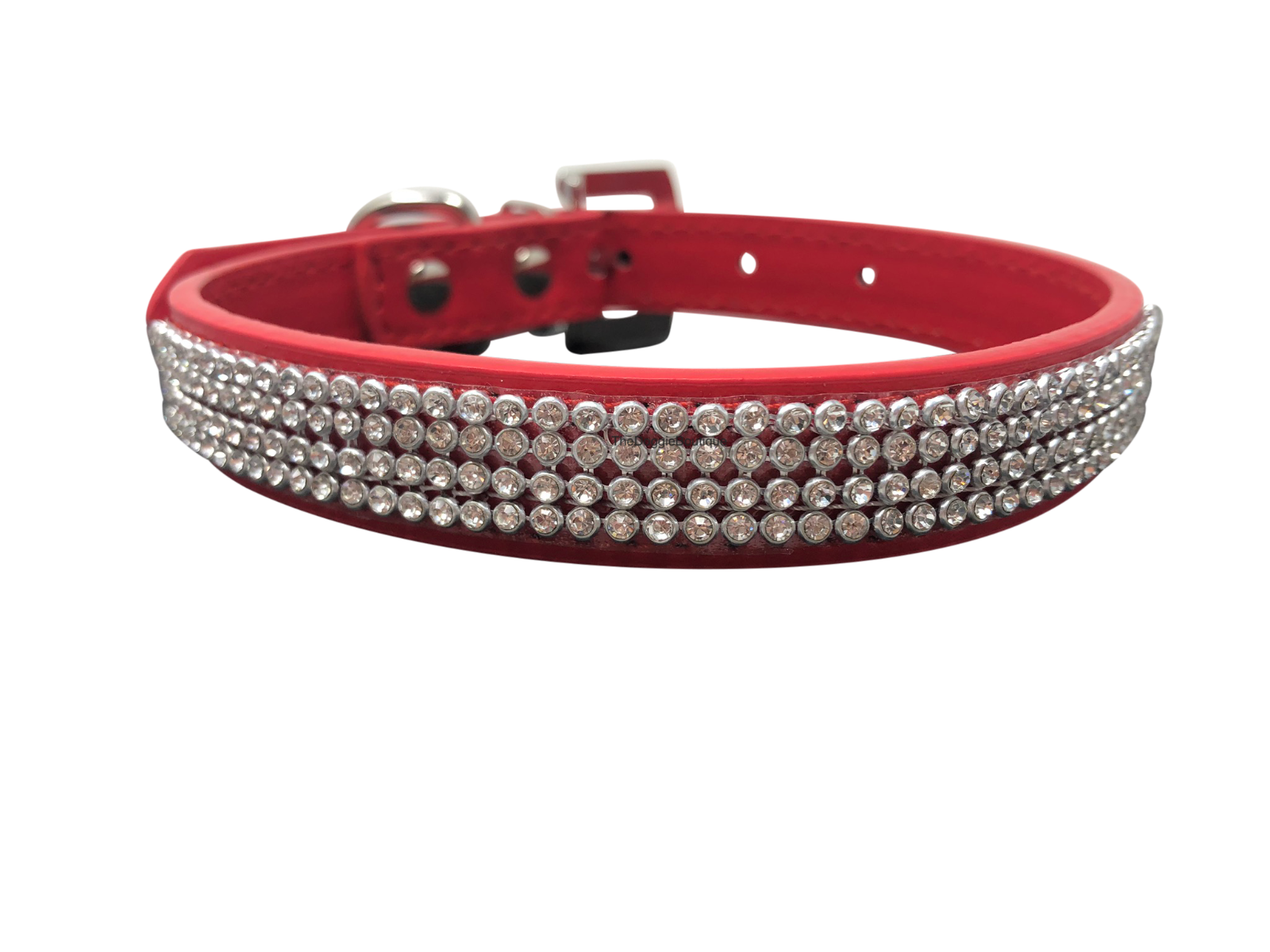 Dog Collar Rhinestone Glitter Bling Adjustable Sparkle Faux Leather XS S M L