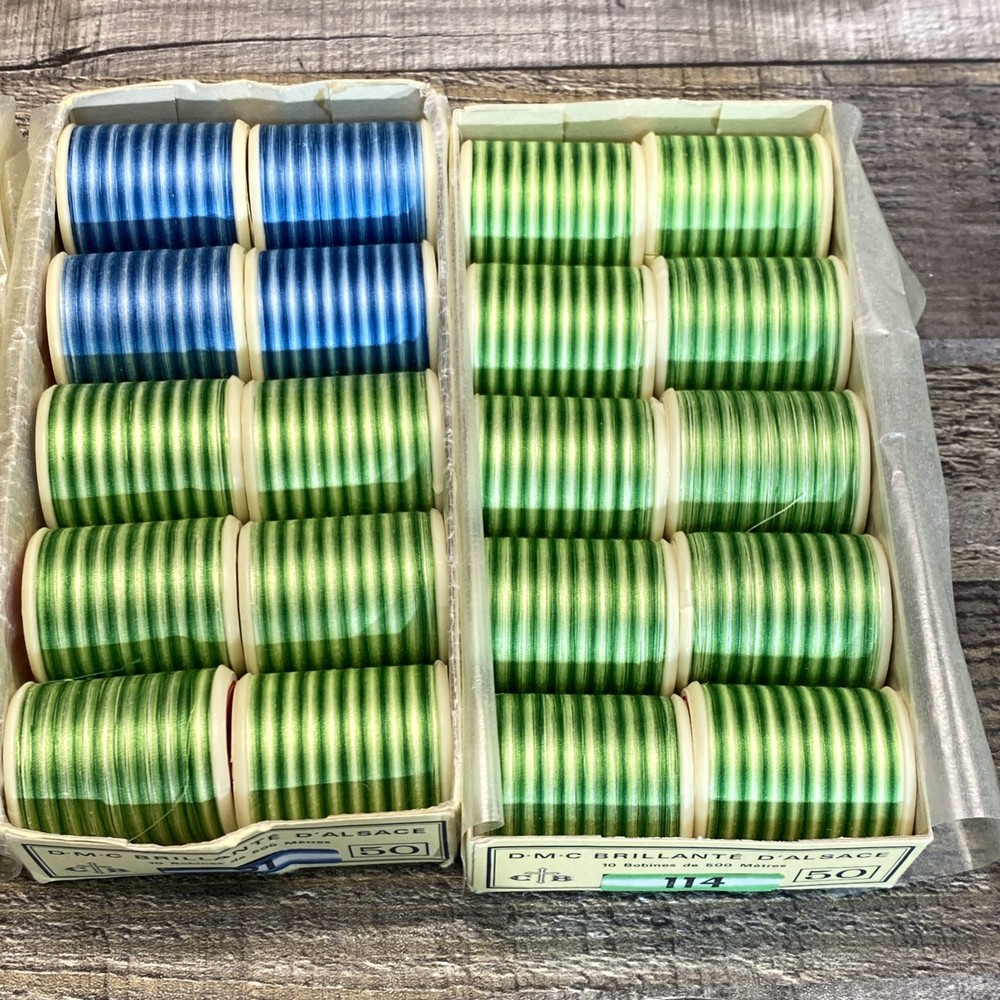 DMC Machine Embroidery Thread 5 Boxes 48 Spool Multi Color Blend #48, 114, 52, 9