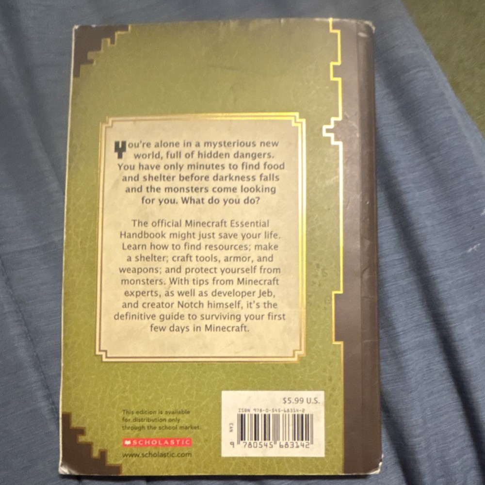 Scholastic Minecraft Essential Handbook Strategy Guide for Video Game Series