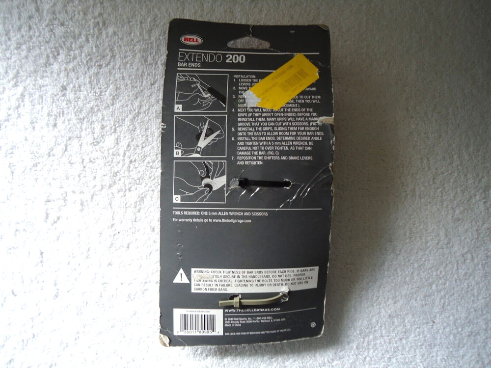 " NWT " Bell Extendo 200 Bar Ends " Great Gift Item "
