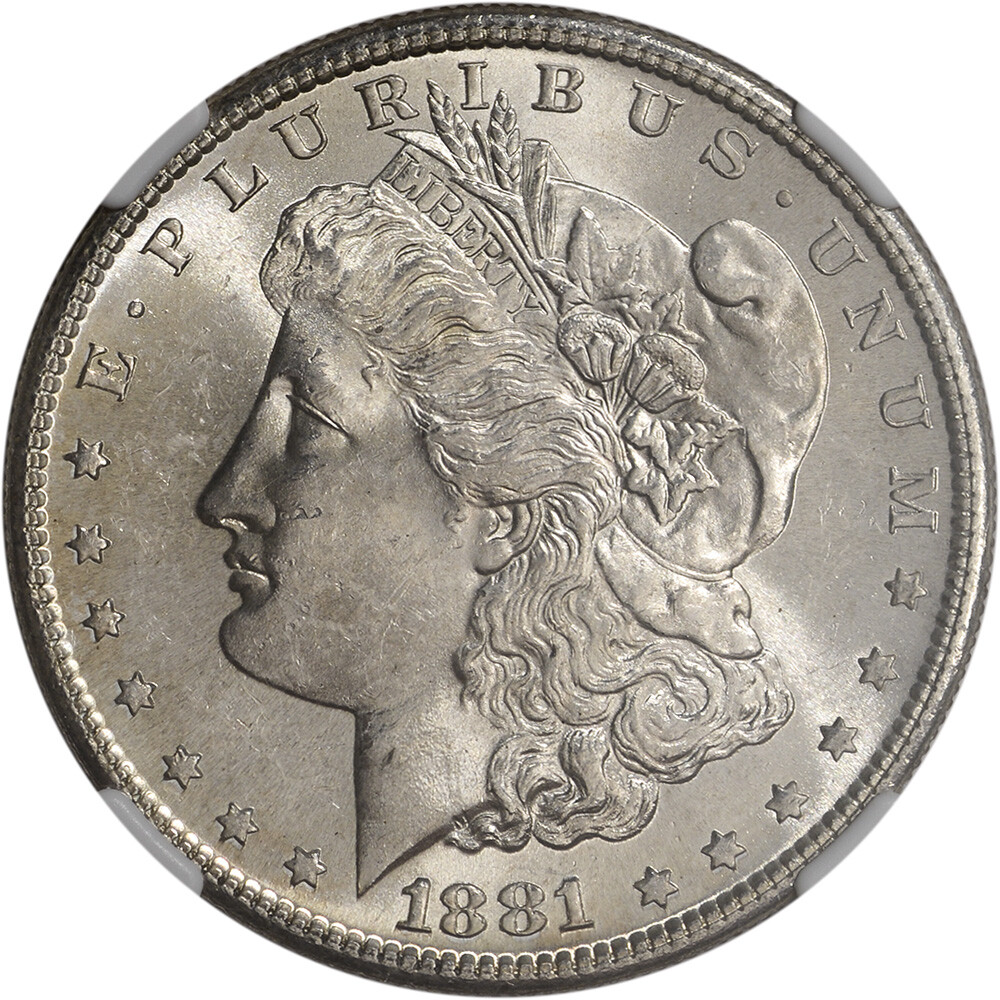 1881-S US Morgan Silver Dollar $1 - NGC Brilliant Uncirculated