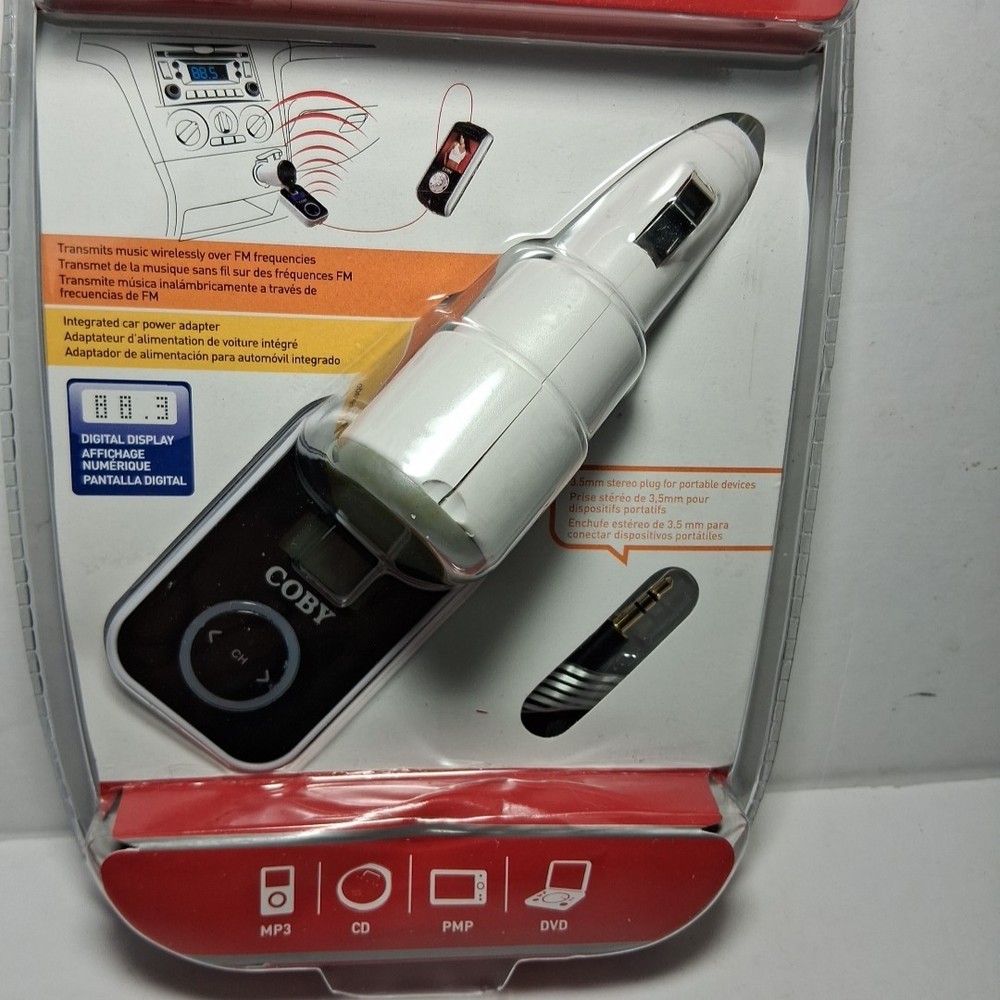 COBY CA745 Wireless Digital FM Transmitter 3mm Plug For Mp3 CD DVD PMP Etc New