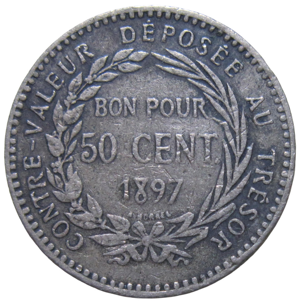 FRENCH MARTINIQUE. 50 CENTIMES, 1897.