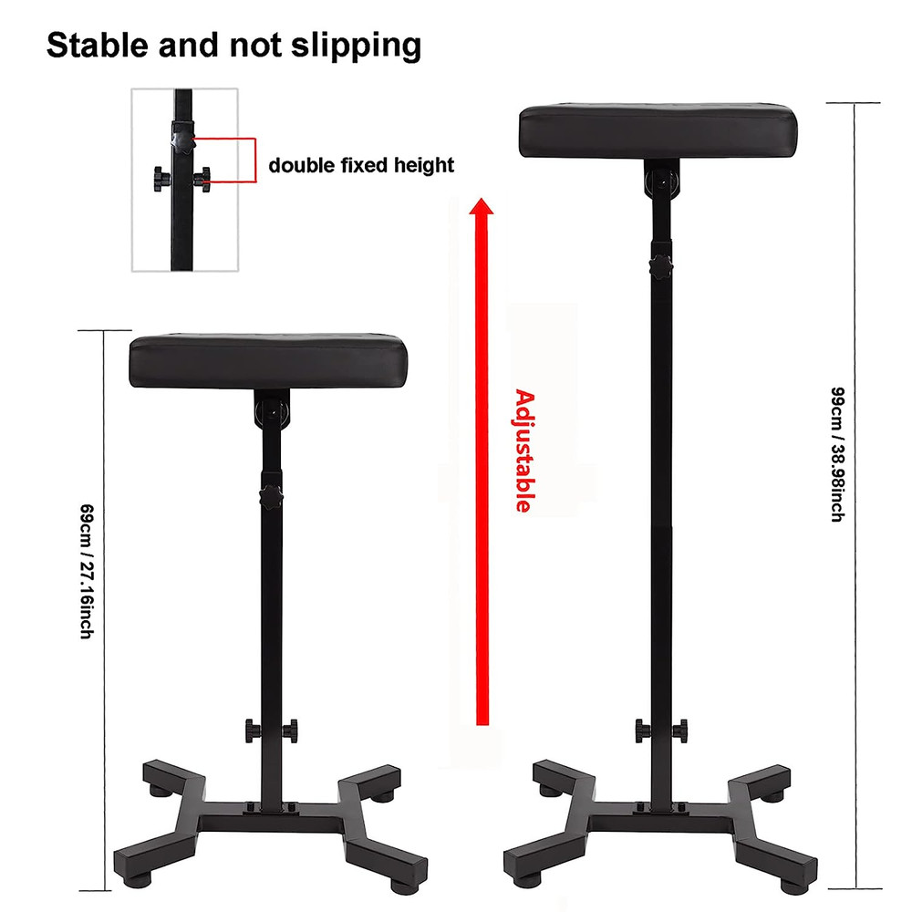 Foldable Portable Tattoo Arm Rest Stand Soft Leather Stable Adjustable Height