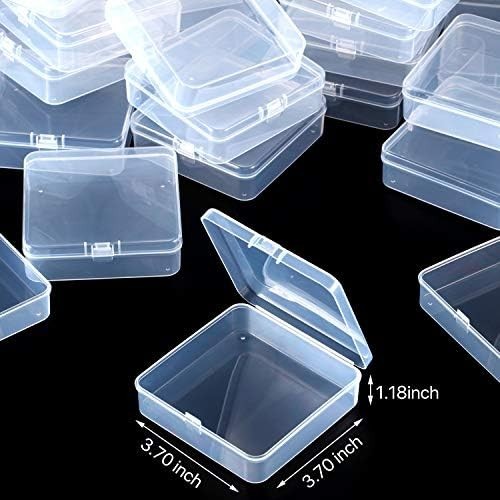 Small Plastic Containers with Hinged Lid - 24 Pack
